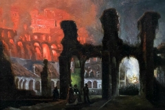 Veduta del Colosseo con i fuochi di bengala | Caffi Ippolito |