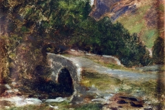 Calderini Marco - Paesaggio. Olio su tela, 12,5 x 17,5 cm