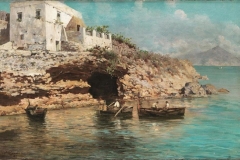 Marina napoletana | Campriani Alceste | Olio su tela, 25 x 40 cm