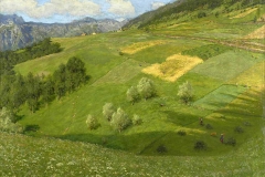 Arnaldo Soldini. Paesaggio della Val Camonica - Olio su tela 100 x 120 cm