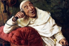 Arnaldo Tamburini. Una chiacchierata | Olio su tela, 36,8 x 28,6 cm