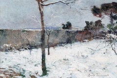 Adolfo Tommasi. Paesaggio Invernale - Olio su Tavola, 34 x 50 cm