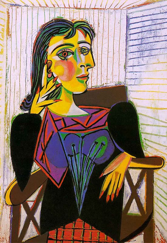 Pablo Picasso. Ritratto di Dora Maar, 1937. Tecnica: Olio su tavola, 92×65 cm