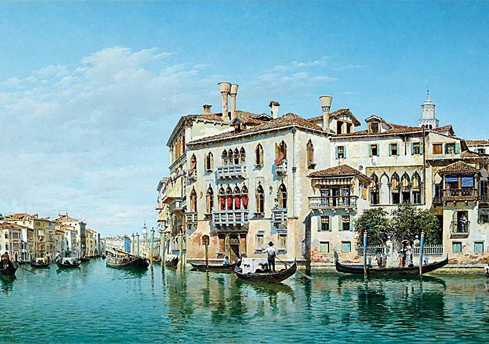 Federico Del Campo. Gran Canale, Venezia. Tecnica: Olio su tela, 46,4 x 73 cm