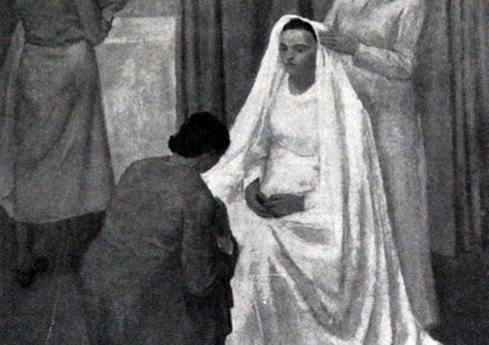 Emanuele Cavalli. La Sposa, 1935 ((dettaglio). Tecnica. Olio su tela, 116 x 87 cm