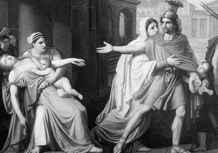Giovanni Silvagni. La Partenza di Coriolano (Dettaglio). Tecnica: Olio su tela. Roma, Accademia di San Luca