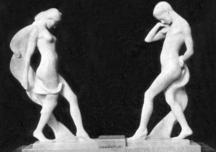 Romolo Del Bò. Danzatori. Scultura in marmo