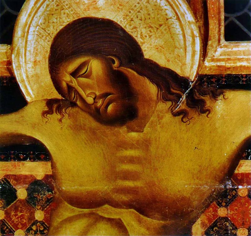Cimabue. Crocifisso di San Domenico ad Arezzo (dettaglio). Tecnica: tempera su tavola