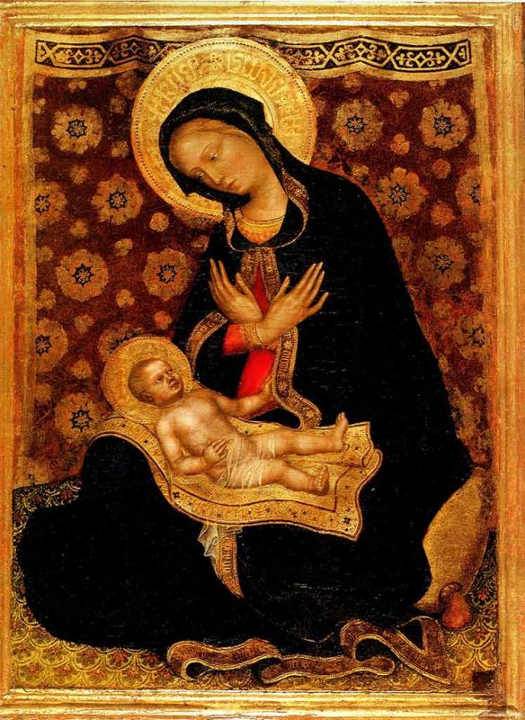 Valutazione dipinti antichi. Madonna col Bambino. Tempera su tavola - Gentile da Fabriano. Pittore