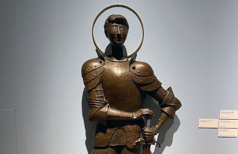 Giotto. San Giorgio, 1956, scultura in bronzo (dettaglio). Marcello Mascherini, Scultore